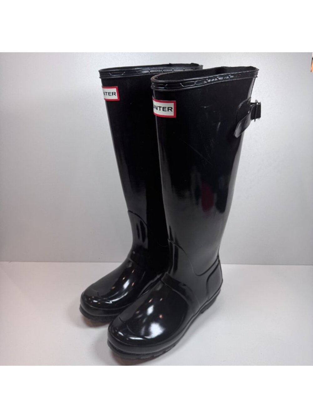 Hunter Original Tall Gloss Rain Boot Black Women's 4 5 Waterproof Cottagecore